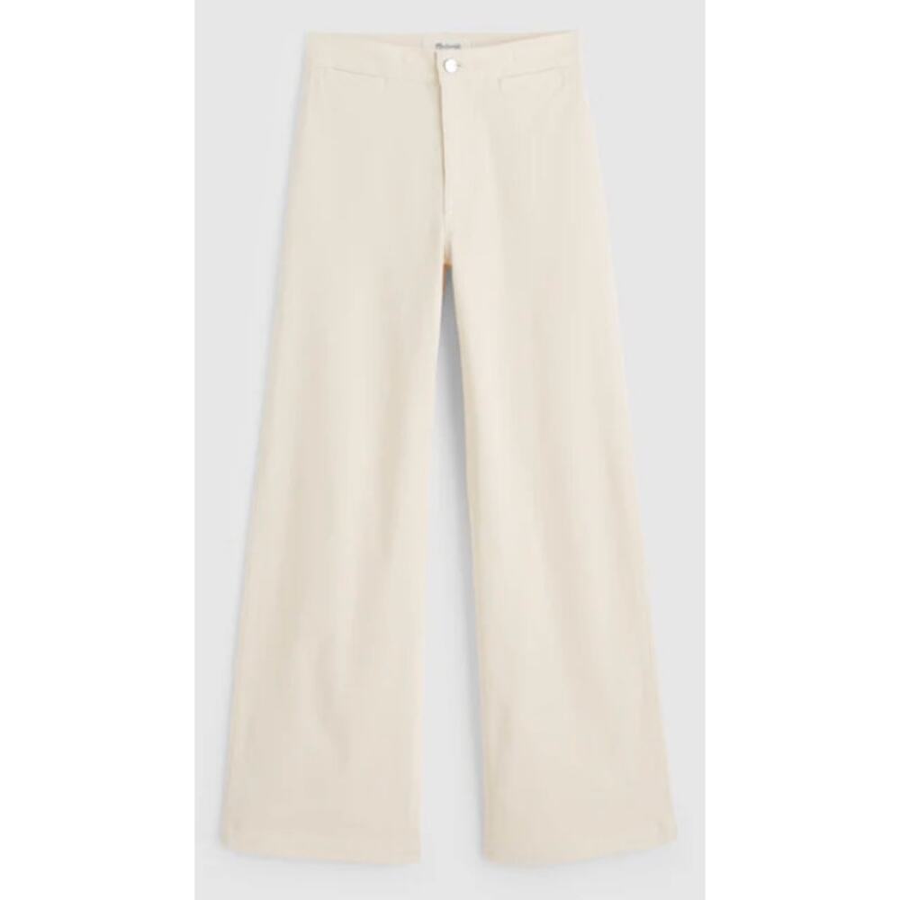 Madewell Wide Leg Pants Corduroy Vintage Ivory Cream Trousers 27 4 NWT